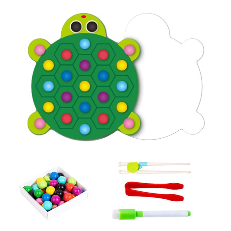 Jucarii, Copii si Bebe - Jucarii si jocuri - Jucarii & jocuri educative - Jucarii interactive - Joc educativ Montessori din lemn, Pincer Bead Game, Broasca, pentru memorie, potrivire si sortare, 3 ani +, EduJucarii - Infinity.ro