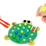Jucarii, Copii si Bebe - Jucarii si jocuri - Jucarii & jocuri educative - Jucarii interactive - Joc educativ Montessori din lemn, Pincer Bead Game, Broasca, pentru memorie, potrivire si sortare, 3 ani +, EduJucarii - Infinity.ro