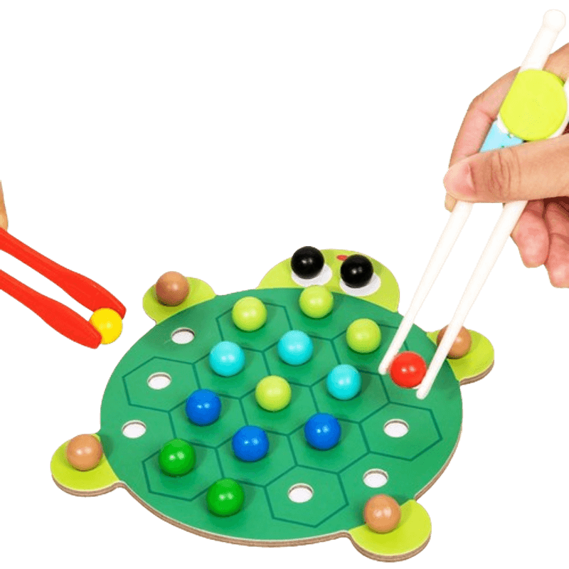 Jucarii, Copii si Bebe - Jucarii si jocuri - Jucarii & jocuri educative - Jucarii interactive - Joc educativ Montessori din lemn, Pincer Bead Game, Broasca, pentru memorie, potrivire si sortare, 3 ani +, EduJucarii - Infinity.ro