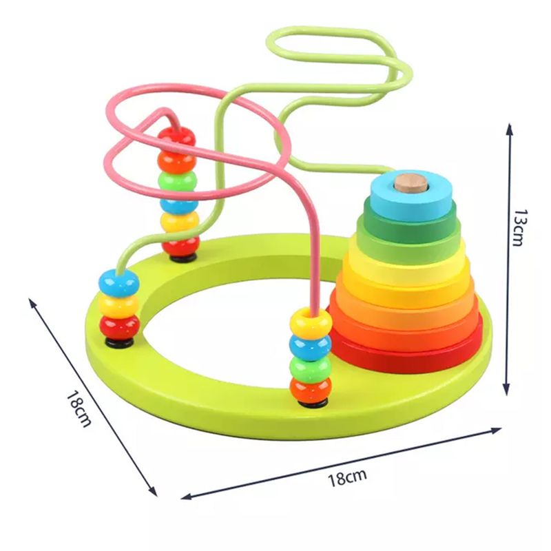 Jucarii, Copii si Bebe - Jucarii si jocuri - Jucarii & jocuri educative - Jucarii interactive - Jucarie de motricitate 2 in 1,  Labirint 3D cu margele si turn colorat, 3 ani + Edujucarii - Infinity.ro