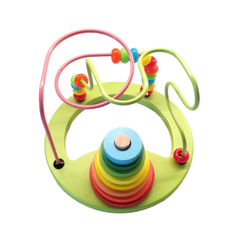 Jucarii, Copii si Bebe - Jucarii si jocuri - Jucarii & jocuri educative - Jucarii interactive - Jucarie de motricitate 2 in 1,  Labirint 3D cu margele si turn colorat, 3 ani + Edujucarii - Infinity.ro