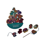 Jucarii, Copii si Bebe - Jucarii si jocuri - Jucarii & jocuri educative - Jucarii interactive - Joc Montessori, echilibru, insiruire, carduri, 12 piese lemn, Balanced Stacking Beading, Animale, 3 ani, EduJucarii - Infinity.ro