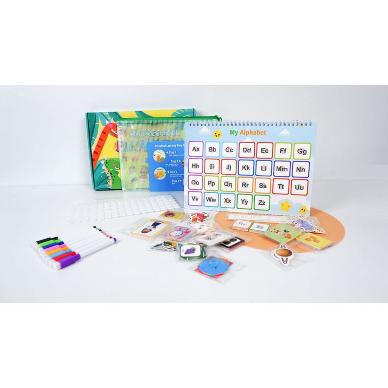 Carti si Birotica - Carti - Carti pentru copii - Carti interactive - Carte interactiva si educativa, My Preschool Busy Book 2, 32 pagini activitati, stickere, Engleza, 3 ani+, EduJucarii - Infinity.ro
