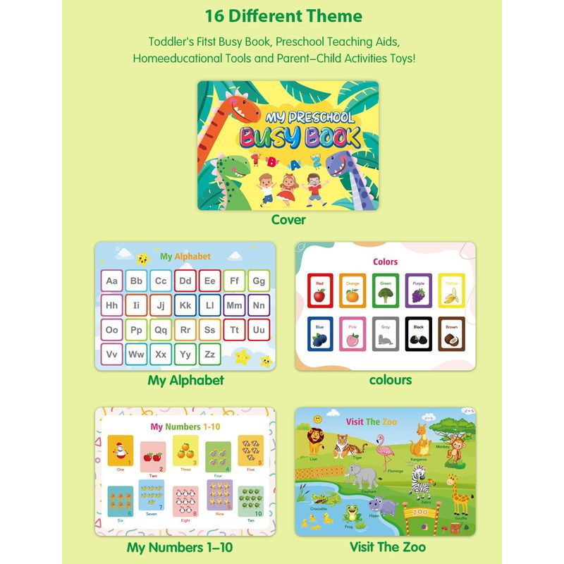Carti si Birotica - Carti - Carti pentru copii - Carti interactive - Carte interactiva si educativa, My Preschool Busy Book 2, 32 pagini activitati, stickere, Engleza, 3 ani+, EduJucarii - Infinity.ro