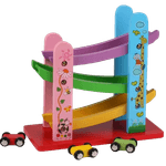 Jucarii, Copii si Bebe - Jucarii si jocuri - Jucarii & jocuri educative - Jucarii interactive - Pista de masinute, lemn, 3 niveluri, 3 masinute, 3 ani+, EduJucarii - Infinity.ro