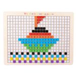 Jucarii, Copii si Bebe - Jucarii si jocuri - Jucarii & jocuri educative - Jocuri si jucarii educative - Joc educativ Mozaic pixel din lemn, Formarea imaginilor din patrate colorate, 200 piese - Infinity.ro