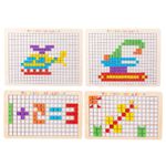 Jucarii, Copii si Bebe - Jucarii si jocuri - Jucarii & jocuri educative - Jocuri si jucarii educative - Joc educativ Mozaic pixel din lemn, Formarea imaginilor din patrate colorate, 200 piese - Infinity.ro