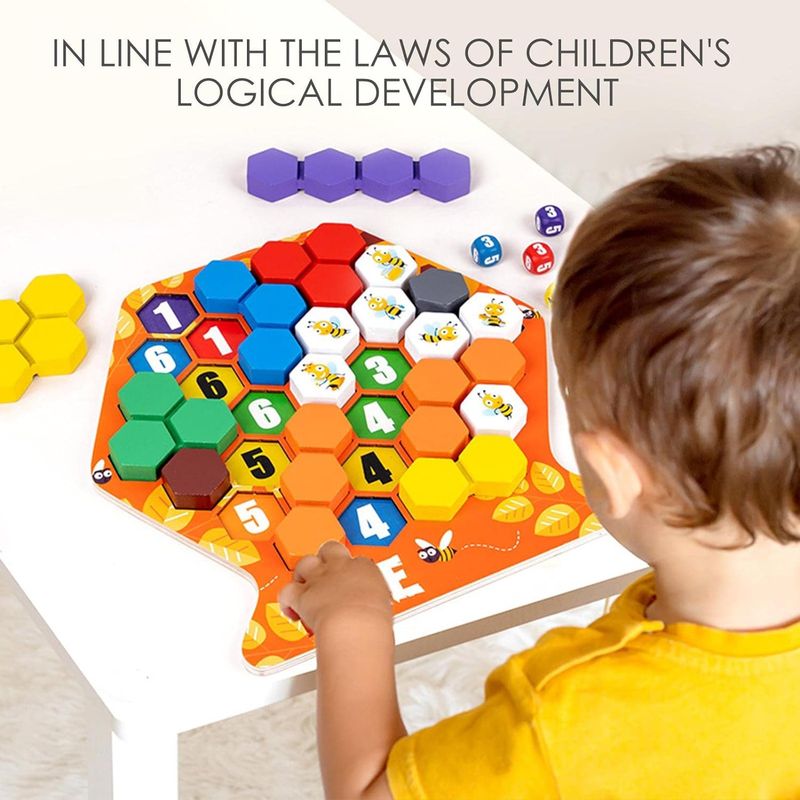 Jucarii, Copii si Bebe - Jucarii si jocuri - Jucarii & jocuri educative - Jocuri si jucarii educative - Joc educativ Construieste un fagure, Montessori, lemn, 3 ani+, EduJucarii - Infinity.ro