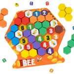 Jucarii, Copii si Bebe - Jucarii si jocuri - Jucarii & jocuri educative - Jocuri si jucarii educative - Joc educativ Construieste un fagure, Montessori, lemn, 3 ani+, EduJucarii - Infinity.ro