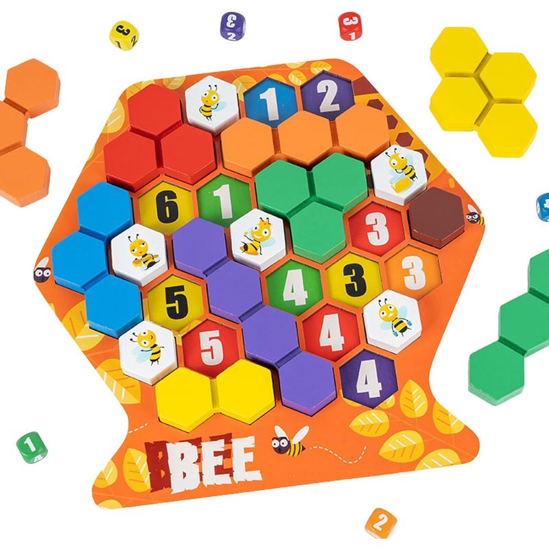 Jucarii, Copii si Bebe - Jucarii si jocuri - Jucarii & jocuri educative - Jocuri si jucarii educative - Joc educativ Construieste un fagure, Montessori, lemn, 3 ani+, EduJucarii - Infinity.ro