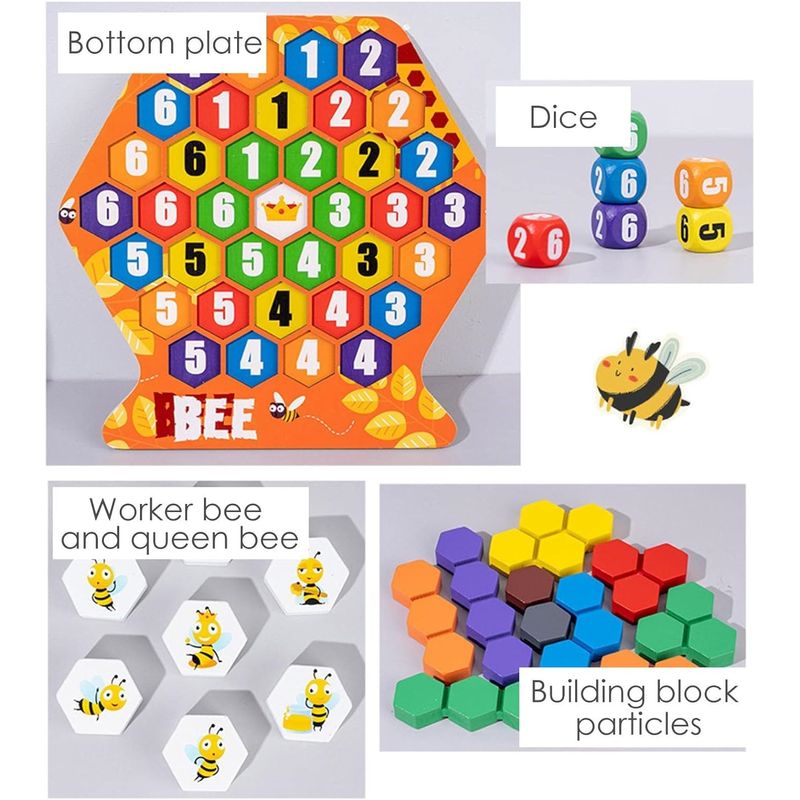 Jucarii, Copii si Bebe - Jucarii si jocuri - Jucarii & jocuri educative - Jocuri si jucarii educative - Joc educativ Construieste un fagure, Montessori, lemn, 3 ani+, EduJucarii - Infinity.ro