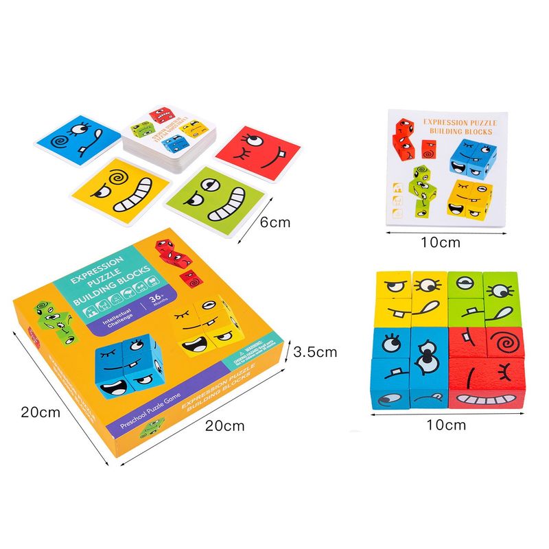 Jucarii, Copii si Bebe - Jucarii si jocuri - Jucarii & jocuri educative - Jocuri si jucarii educative - Set 12 cuburi educative si 50 cartonase cu modele, Puzzle de expresii faciale, 3 ani+, Edujucarii - Infinity.ro