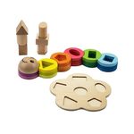 Jucarii, Copii si Bebe - Jucarii si jocuri - Jucarii & jocuri educative - Jocuri si jucarii educative - Sortator educativ din lemn, Floare, forme geometrice, Montessori, 3 ani+, EduJucarii - Infinity.ro
