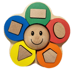 Jucarii, Copii si Bebe - Jucarii si jocuri - Jucarii & jocuri educative - Jocuri si jucarii educative - Sortator educativ din lemn, Floare, forme geometrice, Montessori, 3 ani+, EduJucarii - Infinity.ro