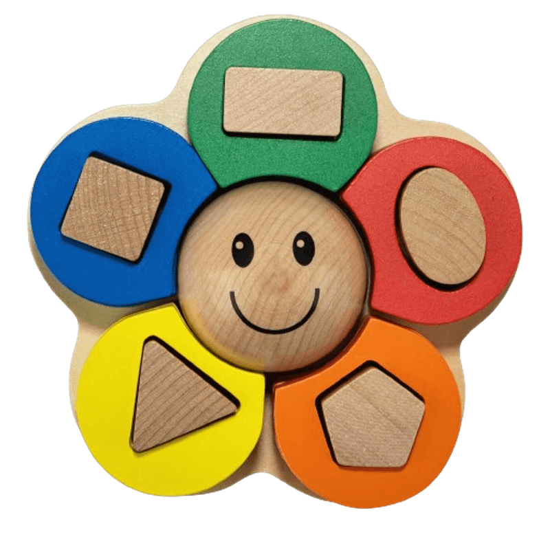 Jucarii, Copii si Bebe - Jucarii si jocuri - Jucarii & jocuri educative - Jocuri si jucarii educative - Sortator educativ din lemn, Floare, forme geometrice, Montessori, 3 ani+, EduJucarii - Infinity.ro