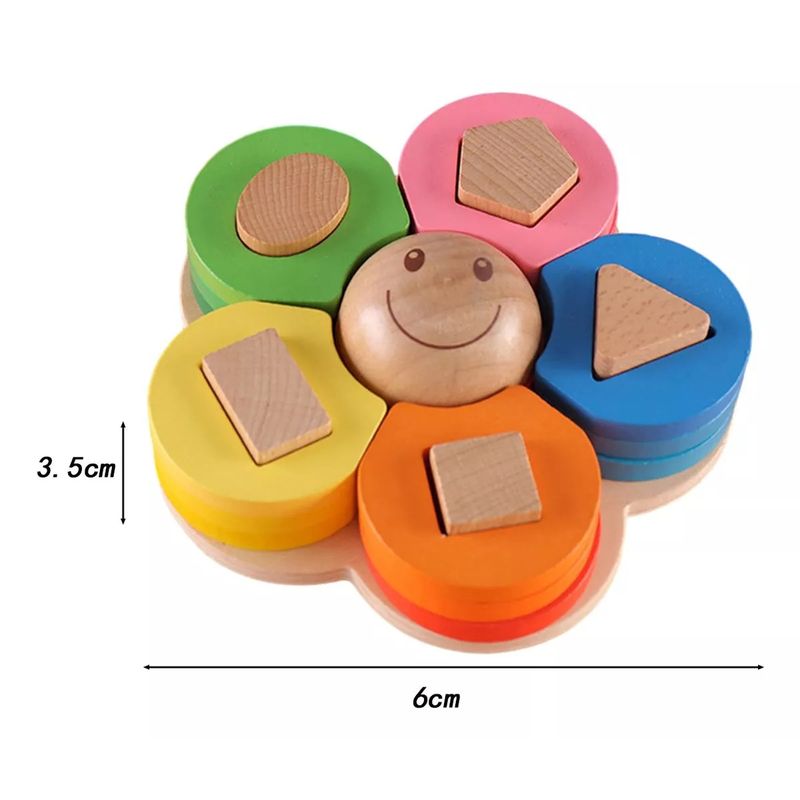 Jucarii, Copii si Bebe - Jucarii si jocuri - Jucarii & jocuri educative - Jocuri si jucarii educative - Sortator educativ din lemn, Floare, forme geometrice, Montessori, 3 ani+, EduJucarii - Infinity.ro