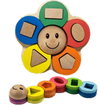 Jucarii, Copii si Bebe - Jucarii si jocuri - Jucarii & jocuri educative - Jocuri si jucarii educative - Sortator educativ din lemn, Floare, forme geometrice, Montessori, 3 ani+, EduJucarii - Infinity.ro