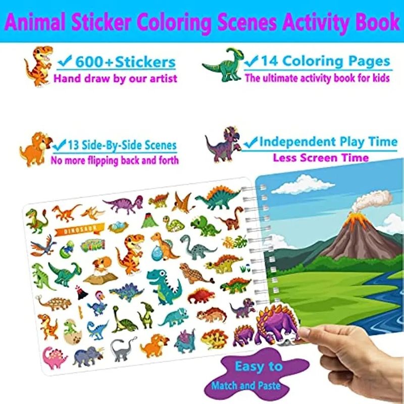 Carti si Birotica - Carti - Carti pentru copii - Activitati extracurriculare - Caiet de activitati  pentru copii, autocolante si imagini de colorat, Habitatul Animalelor, EduJucarii, 4 ani+ - Infinity.ro