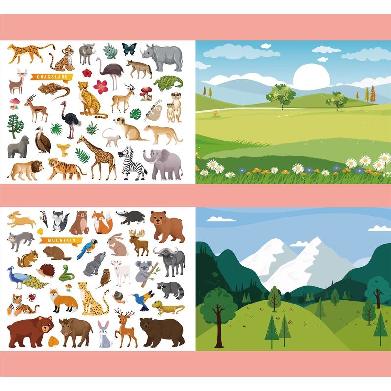 Carti si Birotica - Carti - Carti pentru copii - Activitati extracurriculare - Caiet de activitati  pentru copii, autocolante si imagini de colorat, Habitatul Animalelor, EduJucarii, 4 ani+ - Infinity.ro