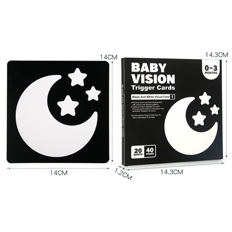 Jucarii, Copii si Bebe - Jucarii si jocuri - Jucarii bebelusi - Jucarii interactive bebelusi - Set 20 carduri stimulare vizuala bebe, Alb-negru, 0-3 luni, EduJucarii - Infinity.ro