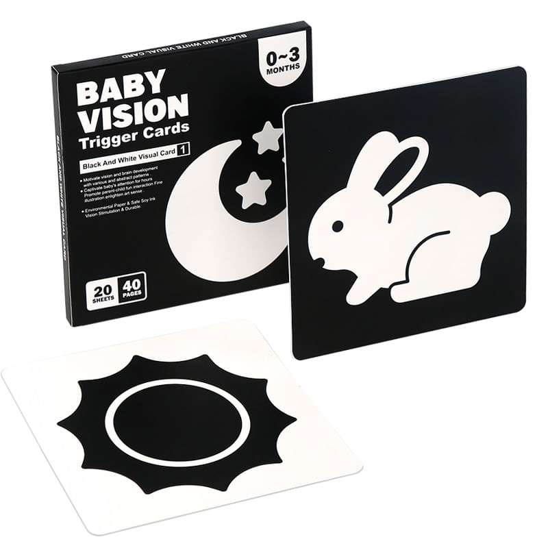 Jucarii, Copii si Bebe - Jucarii si jocuri - Jucarii bebelusi - Jucarii interactive bebelusi - Set 20 carduri stimulare vizuala bebe, Alb-negru, 0-3 luni, EduJucarii - Infinity.ro