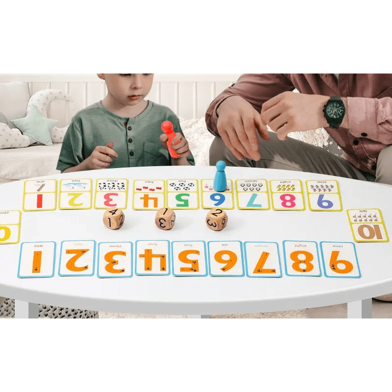 Jucarii, Copii si Bebe - Jucarii si jocuri - Jucarii & jocuri educative - Jocuri de memorie si inteligenta - Joc aritmetic cu carduri, pioni si zaruri, Number sense, 5 in 1, 3 ani+, EduJucarii - Infinity.ro