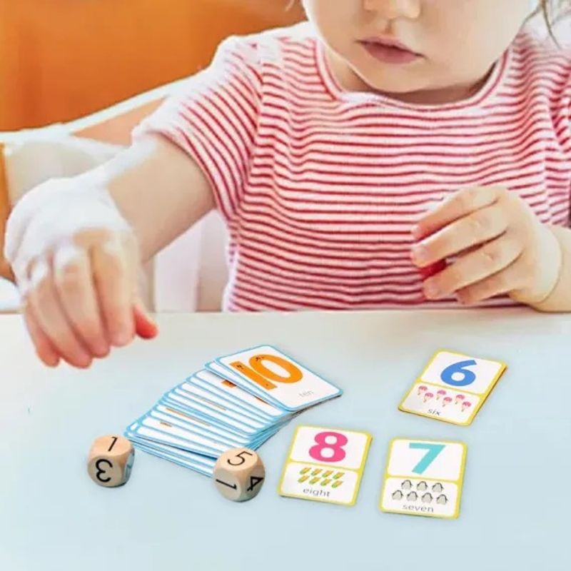 Jucarii, Copii si Bebe - Jucarii si jocuri - Jucarii & jocuri educative - Jocuri de memorie si inteligenta - Joc aritmetic cu carduri, pioni si zaruri, Number sense, 5 in 1, 3 ani+, EduJucarii - Infinity.ro