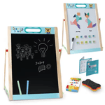 Jucarii, Copii si Bebe - Jucarii si jocuri - Jucarii & jocuri educative - Jocuri si jucarii educative - Tabla magnetica  cu doua fete, litere, cifre  si forme geometrice magnetice, marker si creta, 50 x 38 cm, 3 ani+ - Infinity.ro