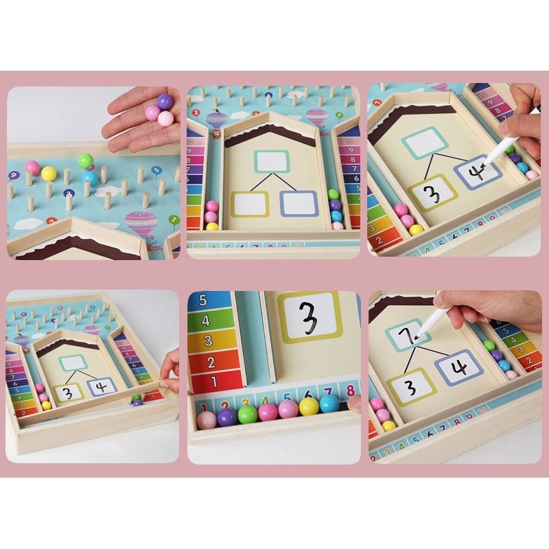 Jucarii, Copii si Bebe - Jucarii si jocuri - Jucarii & jocuri educative - Jocuri si jucarii educative - Jucarie educationala de sortare cognitiva a culorilor si operatii matematice, Montessori, lemn, 3 ani +, EduJucarii - Infinity.ro