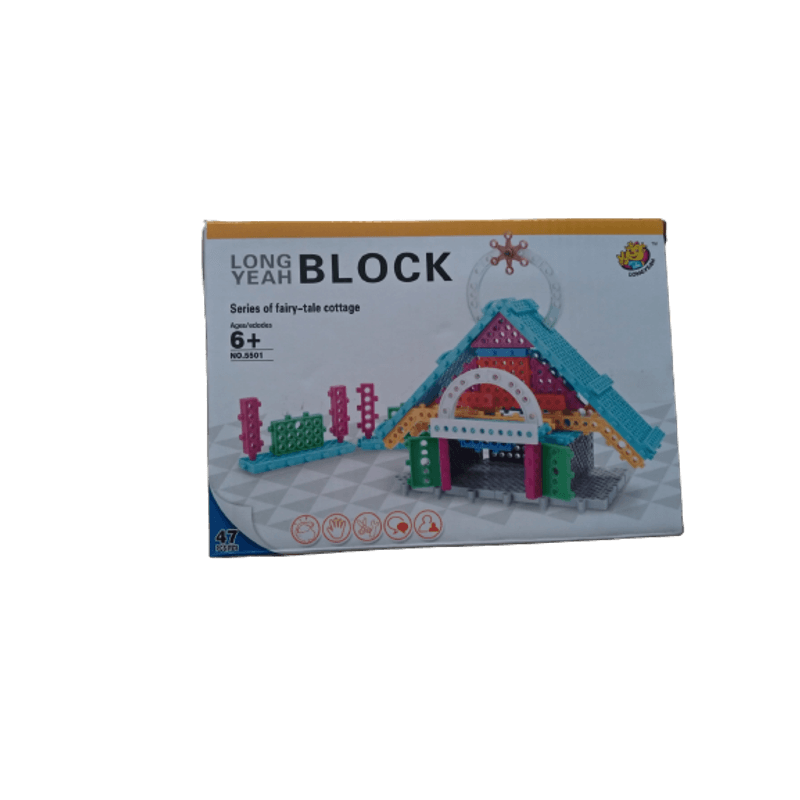 Jucarii, Copii si Bebe - Jucarii si jocuri - Seturi de constructie si cuburi - Seturi de constructie - Set blocuri de construit Long Yeah Block, 47 piese, casuta, 6 ani+ - Infinity.ro