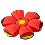 Jucarii, Copii si Bebe - Jucarii si jocuri - Jucarii de exterior - Alte jucarii de exterior - Minge transformabila in disc de aruncare cu lumina LED, culoare rosu,15 cm - Infinity.ro