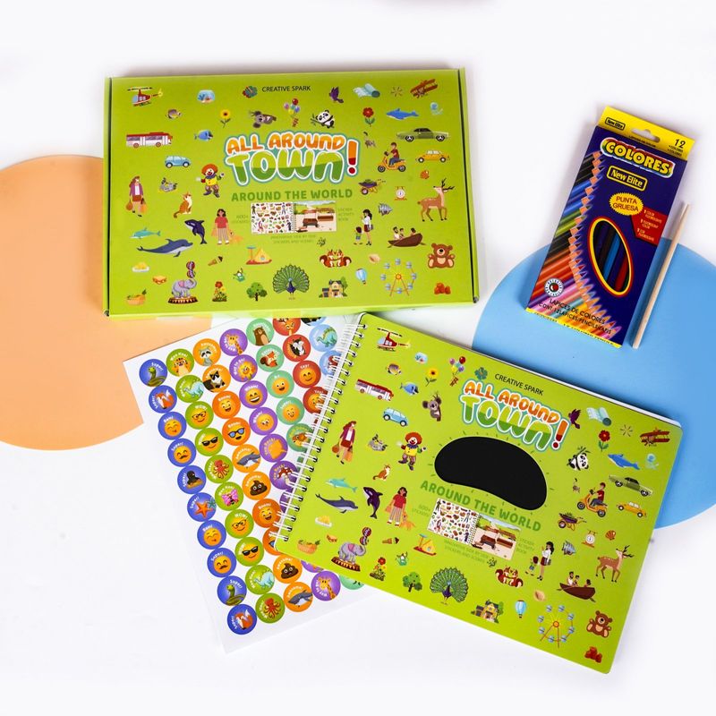 Carti si Birotica - Carti - Carti pentru copii - Activitati extracurriculare - Caiet de activitati  pentru copii, autocolante si imagini de colorat, In jurul orasului, EduJucarii, 4 ani+ - Infinity.ro