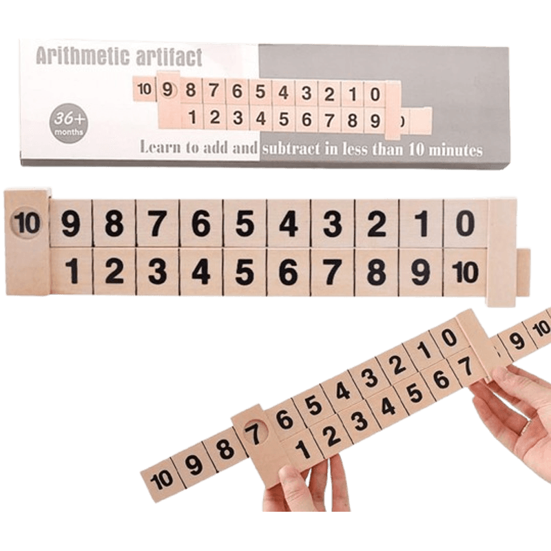 Jucarii, Copii si Bebe - Jucarii si jocuri - Jucarii & jocuri educative - Jocuri de memorie si inteligenta - Joc educativ pentru operatii matematice, lemn, Arithmetic Artifact, 3 ani+, EduJucarii - Infinity.ro
