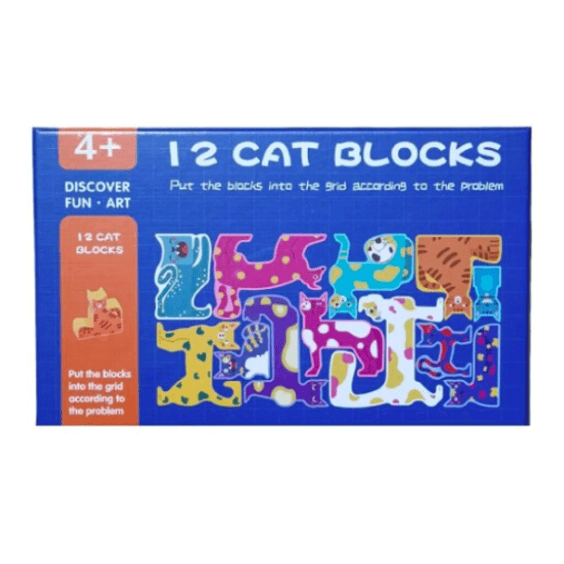 Jucarii, Copii si Bebe - Jucarii si jocuri - Jucarii & jocuri educative - Jocuri si jucarii educative - Joc Educativ 3D,  Montessori, Lemn, Tetris Cu Pisici, 4 ani+ - Infinity.ro