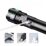 Sport si Outdoor - Camping - Articole solare camping - Lampi si lanterne camping - Lanterna LED cu zoom telescopic, P45, reincarcabila, 20W, 2000LM, IP43, afisaj baterie, 18x4.3 cm, negru - Infinity.ro