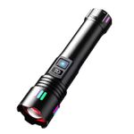 Sport si Outdoor - Camping - Articole solare camping - Lampi si lanterne camping - Lanterna LED cu zoom telescopic, P45, reincarcabila, 20W, 2000LM, IP43, afisaj baterie, 18x4.3 cm, negru - Infinity.ro