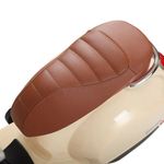 Jucarii, Copii si Bebe - Jucarii si jocuri - Jucarii de exterior - Masinute si vehicule pentru copii - Motocicleta electrica Vespa, 6V, 3-6 ani, 30 kg, Piele si Faruri Led, bej - Infinity.ro