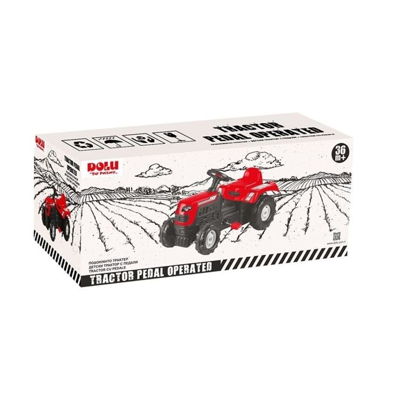 Jucarii, Copii si Bebe - Jucarii si jocuri - Jucarii de exterior - Masinute si vehicule pentru copii - Tractor pentru copii cu pedale, 3 ani+, 50 kg, 81.5x45x52cm, rosu - Infinity.ro