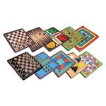 Jucarii, Copii si Bebe - Jucarii si jocuri - Jocuri si puzzle - Jocuri de societate - Joc de societate „100 de Jocuri Clasice”, contine 5 table de joc cu 2 fete, pioni si zaruri, 28x7x28cm, multicolor - Infinity.ro