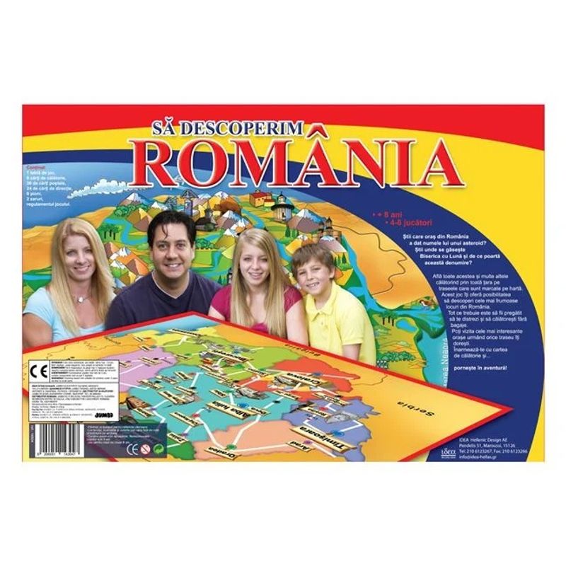 Jucarii, Copii si Bebe - Jucarii si jocuri - Jocuri si puzzle - Jocuri de societate - Joc de societate „Sa descoperim Romania”, varsta 8+ ani, multicolor - Infinity.ro