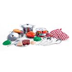 Jucarii, Copii si Bebe - Jucarii si jocuri - Jucarii de rol - Bucatarii copii - Set de joaca cu ustensile de bucatarie, 23 piese, din plastic, dimensiune 43x10x35cm, multicolor - Infinity.ro