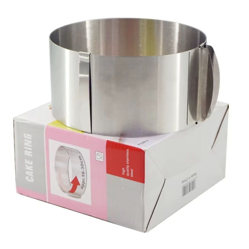 Casa si Gradina - Bucatarie si vesela - Vase pentru gatit - Tavi copt - Forma reglabila pentru coacerea torturilor, diametru reglabil 16-30 cm, otel inoxidabil, argintiu - Infinity.ro