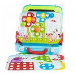 Jucarii, Copii si Bebe - Jucarii si jocuri - Jucarii & jocuri educative - Jocuri si jucarii educative - Tablita de desenat tip valiza, cu mozaic 2 in 1, roti zimtate si diferite accesorii, multicolor - Infinity.ro