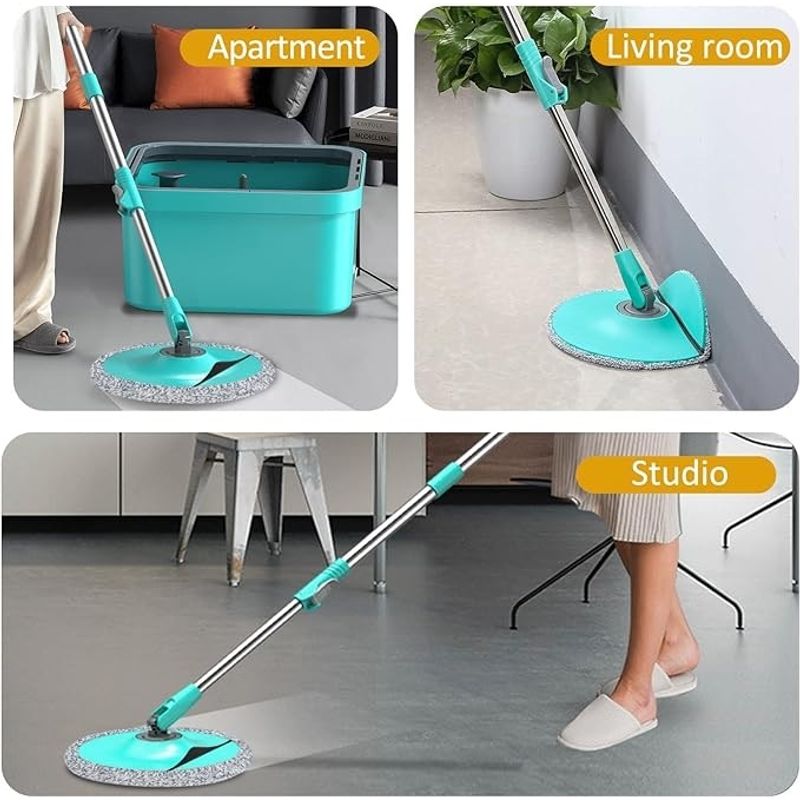 Market - Curatenie si intretinere casa - Produse menaj - Accesorii curatenie - Set cu galeata 6L si mop cu stoarcere prin centrifuga, 2 rezerve, separare a apei, tucoaz - Infinity.ro