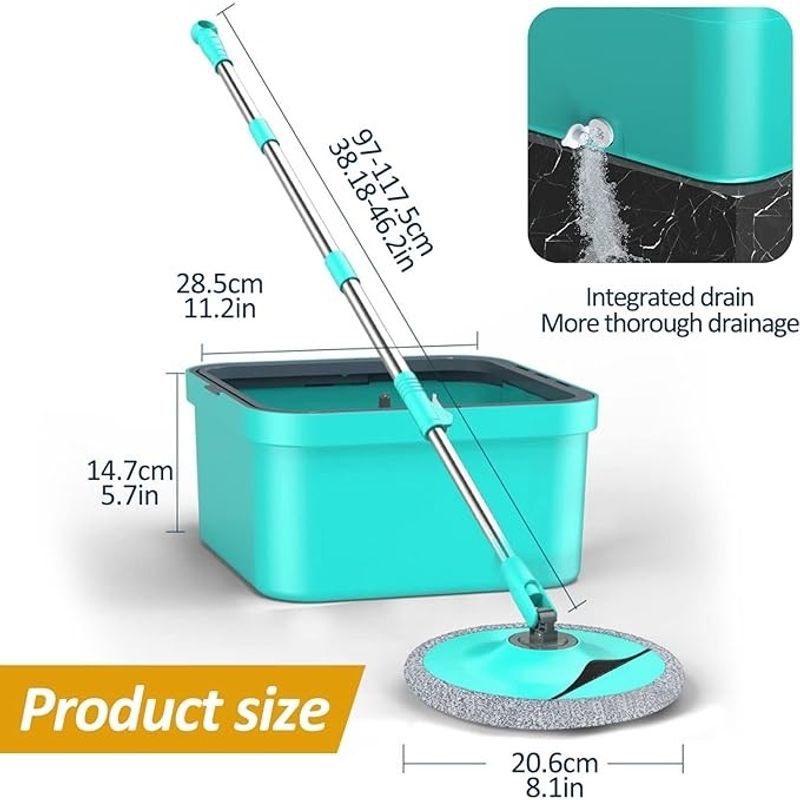 Market - Curatenie si intretinere casa - Produse menaj - Accesorii curatenie - Set cu galeata 6L si mop cu stoarcere prin centrifuga, 2 rezerve, separare a apei, tucoaz - Infinity.ro