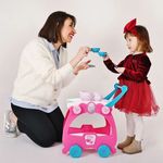 Jucarii, Copii si Bebe - Jucarii si jocuri - Jucarii de rol - Bucatarii copii - Set de joaca cu masa de servit cafea si accesorii, din plastic, dimensiuni 57x12x37.5cm, multicolor - Infinity.ro