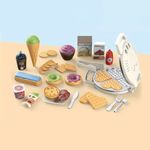 Jucarii, Copii si Bebe - Jucarii si jocuri - Jucarii de rol - Bucatarii copii - Set de joaca aparat pentru vafe, cu ingrediente, lumina si sunet, copii 3+ ani, 50x6x38cm, multicolor - Infinity.ro