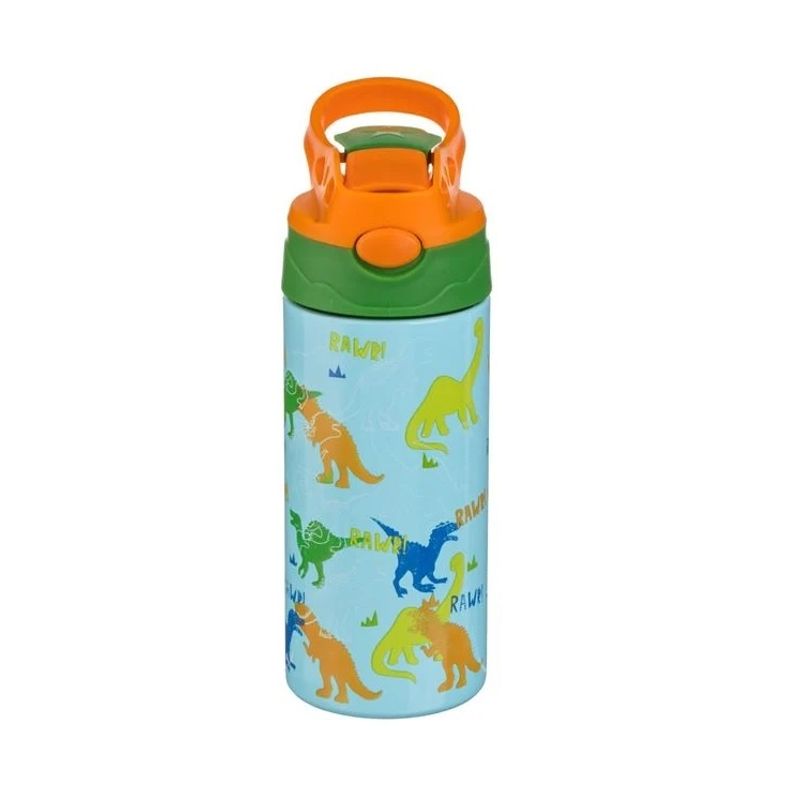 Casa si Gradina - Bucatarie si vesela - Accesorii bar - Termosuri si Cani termos - Sticla Izoterma pentru Copii Pop-Up, cu Dinozauri, 500ml, Otel Inoxidabil, multicolor - Infinity.ro