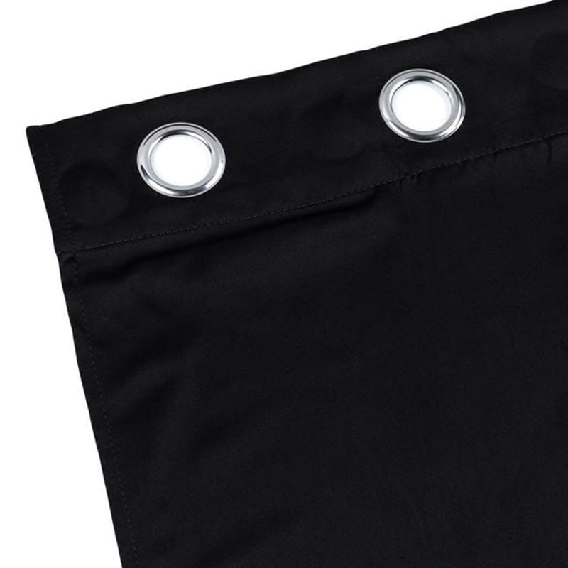 Casa si Gradina - Textile si covoare - Perdele si draperii - Draperii - Draperie decorativa, tip blackout - nu lasa lumina sa treaca, cu inele, 140x260 cm, negru - Infinity.ro
