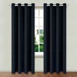 Casa si Gradina - Textile si covoare - Perdele si draperii - Draperii - Draperie decorativa, tip blackout - nu lasa lumina sa treaca, cu inele, 140x260 cm, negru - Infinity.ro
